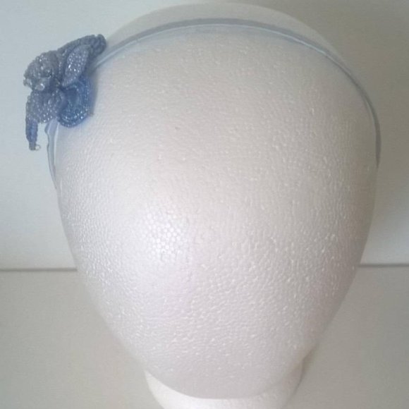 Delicate Blue Beaded Flower Headband - Women Accessories main image 9